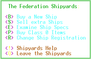 Shipyard Command Menu