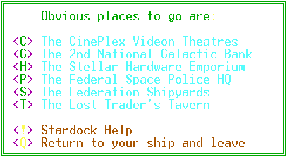 StarDock Command Menu